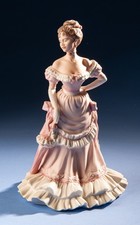 Vintage Coalport ‘Promenade’ Figurine - Age of Elegance – Bisque Porcelain H22cm