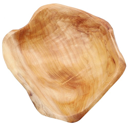 Wooden serving bowl rustic - wooden,