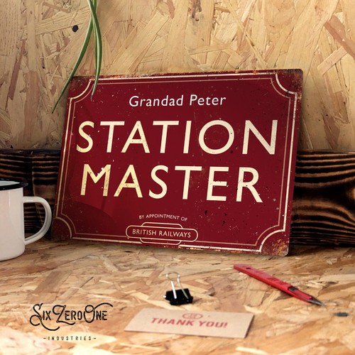 Station master metal sign - master,