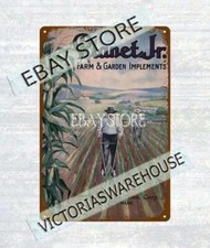 1913 Planet Jr farm garden implements farming metal tin sign decorations on sale
