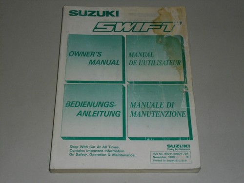 Owner manual suzuki swift - manual,