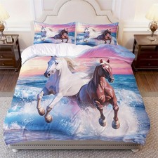 Horse Galloping Waves Duvet