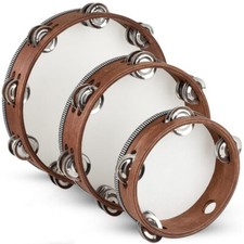 4/6/7/8/9/10in Tambourine Drum With Metal Ringtone Wooden Hand Held Drum