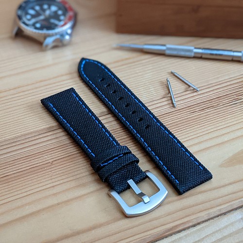 Canvas watch strap band black - canvas,