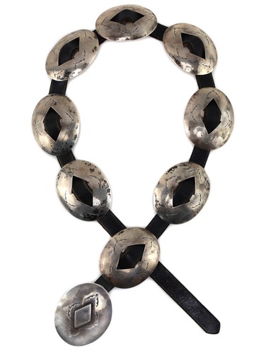 Navajo silver and leather - silver,