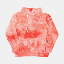 BoohooMAN Fleece Hoodie / Size L / Mens / Red / Faux Fur