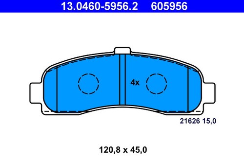 Ate 0460 5956 brake pad - 13.0460-5956.2,