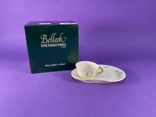 Belleek shamrock low teacup - belleek,