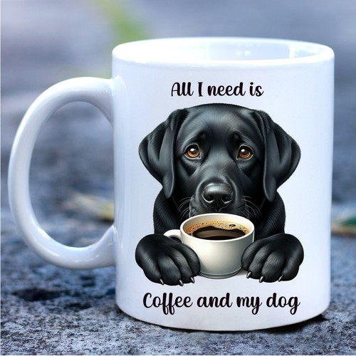 Black labrador mug with - black,