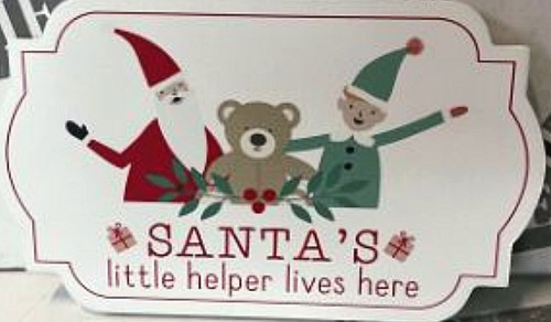 Santa little helper plaque - little, helper"