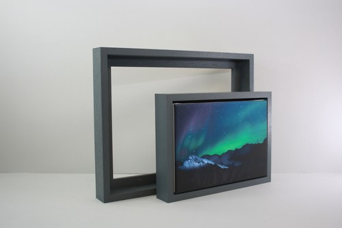 Dark grey wooden tray frames - grey,