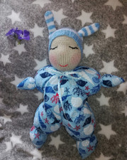 Sleeping Waldorf Baby Boy Doll - Hand Knitted Soft Toy - New Custom Crafted