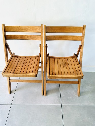 Pair vinatge beech wood - a, of