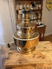 Vintage 1970's Large Gold Coloured Pottery Shaped Table Lamp - Retro!