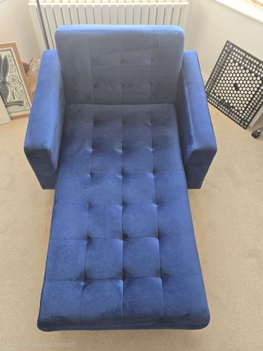 Indigo blue tufted - , chaise