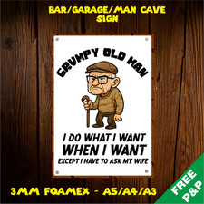 Grumpy old man sign funny - man,