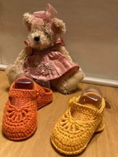 Handmade Crochet Knitted  Newborn Baby Girls Booties  Mary Jane Shoes 3 Sizes