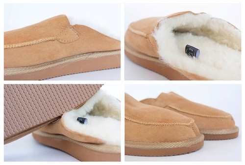Genuine sheepskin moccasins - sheepskin,