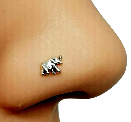 Elephant nose stud - elephant, 925