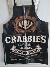 VINTAGE ADVERTISING APRON CRABBIE'S OLD SCOTTISH GREEN GINGER WINE PVC/ COTTON