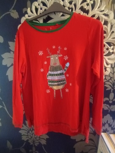 Ladies red pyjama top - ladies,