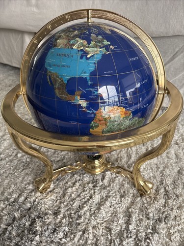 Real lapis gemstone globe - real,