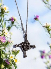 ST Brigids Spiral Cross On A Sterling Silver Necklace | Mary Of The Gael | Irish