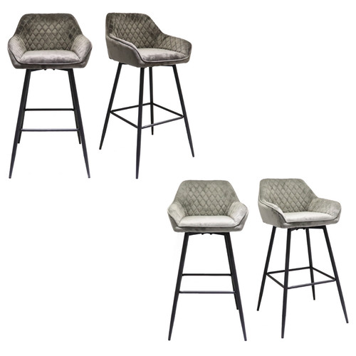 Used pair bar stools fabric - of,