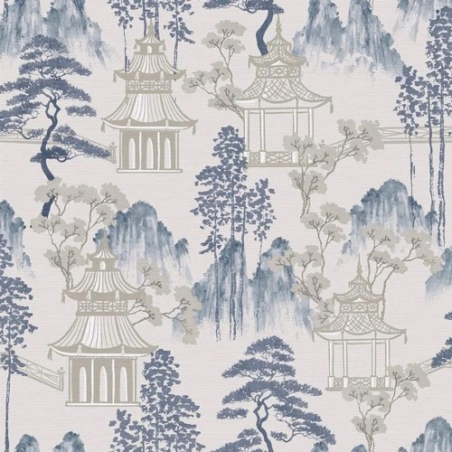 Arthouse japanese pagoda blue - japanese,