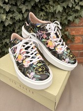 Ted Baker Black Lonnia Leather Trainers, Size 6, BNIB, RRP £135