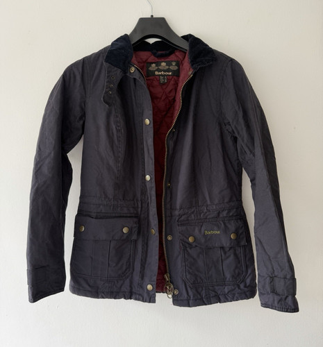 Barbour womens navy waxed - barbour,