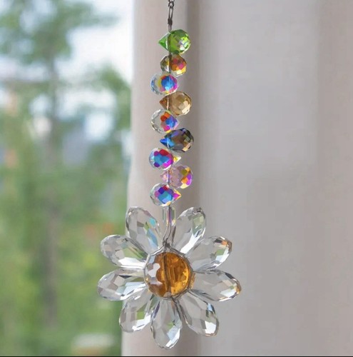 Crystal glass sunflower daisy - crystal,