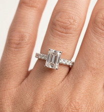 1CT Emerald Cut Moissanite