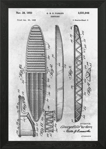 No127 surfboard framed wall - no127,