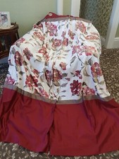 Pair Of Dunelm Velvet & Faux Silk Eyelet Curtains, Each 110cm Wide x 226cm Drop