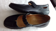 Womens Hotter Shake shoes flats UK 6 standard Black leather VGC clean