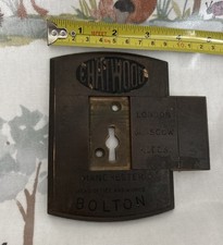 Antique Brass Chatwood Bolton London Safe Keyhole Lock Cover Escutcheon Plate