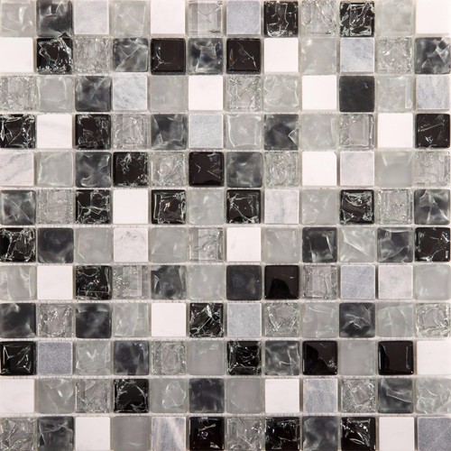 Mosaic tiles black - tiles, grey