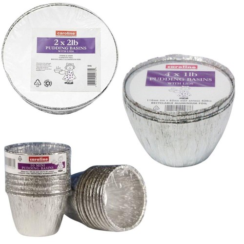 Aluminium foil pudding basins - pudding,