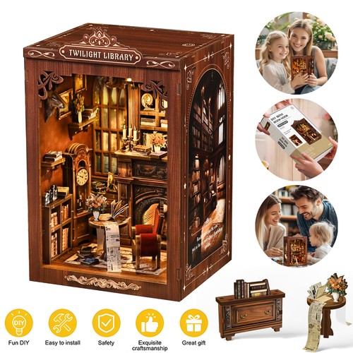 194pcs dollhouse kit book nook - 194pcs,