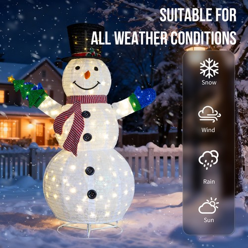7ft pull pre lit snowman - 5.7ft,