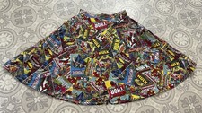 Marvel comics multicoloured full circle midi Skirt With Pockets Handmade S 8 10