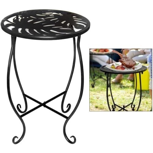 Metal garden side table - garden,