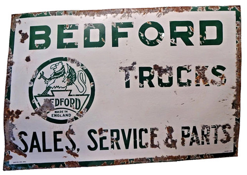 Vintage bedford trucks enamel - vintage,