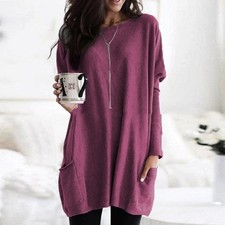 Plus Size Women Baggy Jumper Tops Ladies Tunic Long Sleeve Shirt Dress Pullover