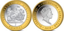 Two Pound £2 Coin Gibraltar 2020 Labours Of Hercules The Lernean Hydra  in hand