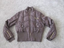 Baby Phat Puffer Parka Jacket Coat Leopard Print Lining Women’s Size L, Brown