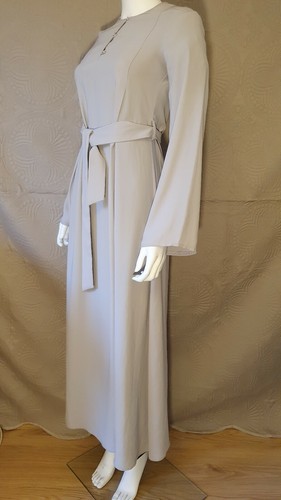 Abaya plain work belted - plain,