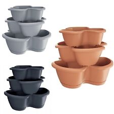 Flower Pot Herb Triple Cascade Plants Planter 28.1L Garden Kitchen 3 Colours HQ