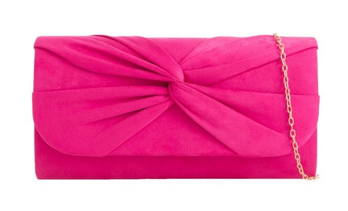 Women pleated suede clutch - women's,
